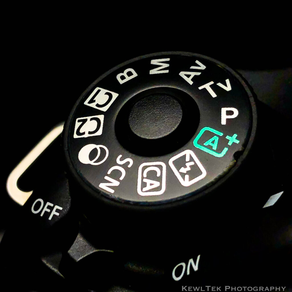 Close up image of the Canon 80D camera mode dial