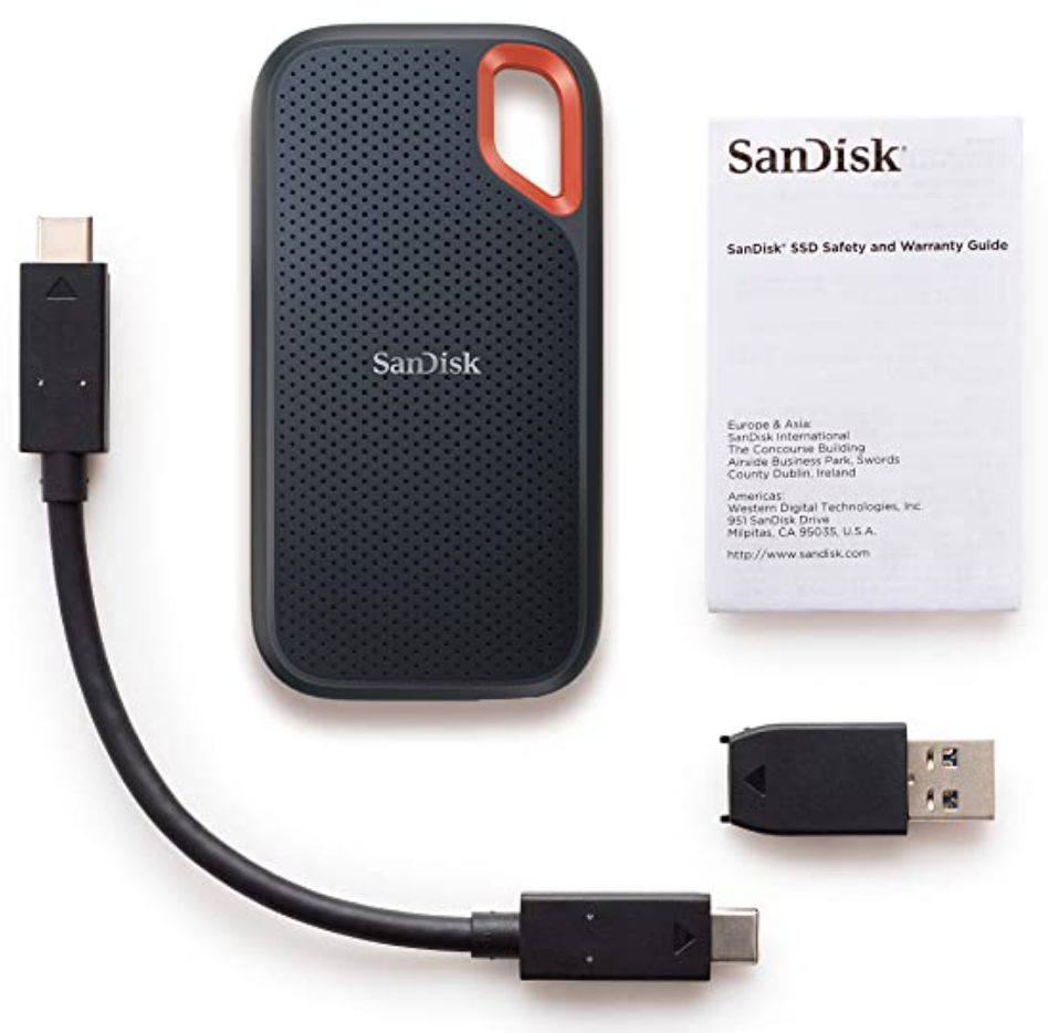 SanDisk portable SSD hard drive.