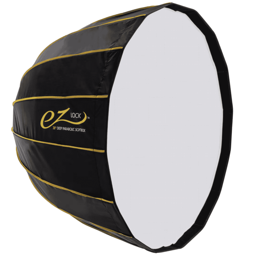 Glow EZ Lock 38-inch deep parabolic softbox photographed against a white background.