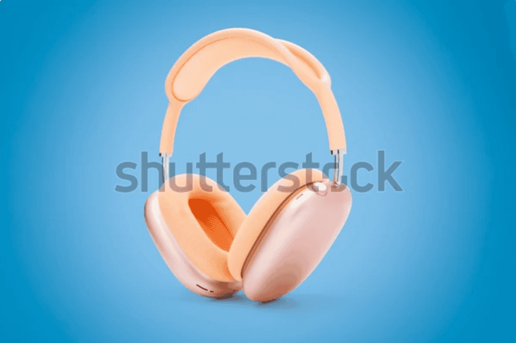 Wireless over-ear headphones on a blue background